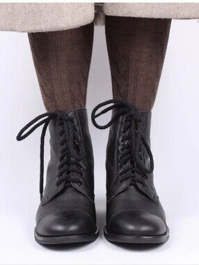 Steve Madden Black Lace-Up Ankle Booties